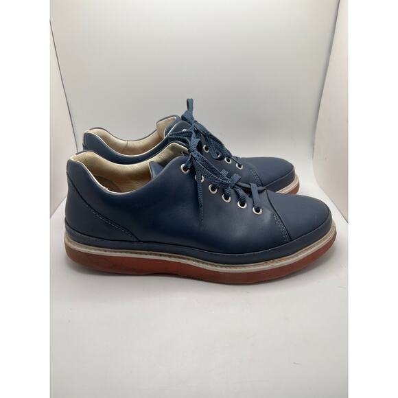 Samuel Hubbard Men\'s 9 Founder Leather Derby Oxford Shoes Blue Reg $295 Walking